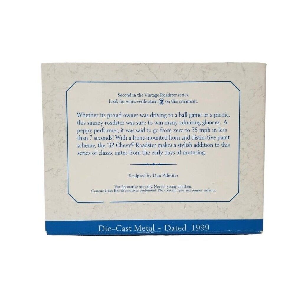 1999 Hallmark Keepsake Ornament  1932 Chevy Standard Sports Roadster Die Cast - Picture 8 of 11